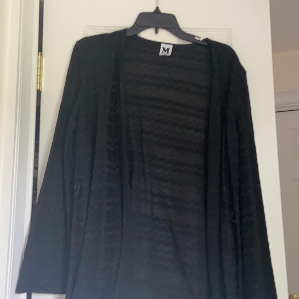 Open black cardigan